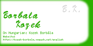 borbala kozek business card